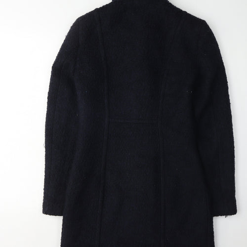 H&M Women's Black Mid-Length Wool Coat - Size 4
