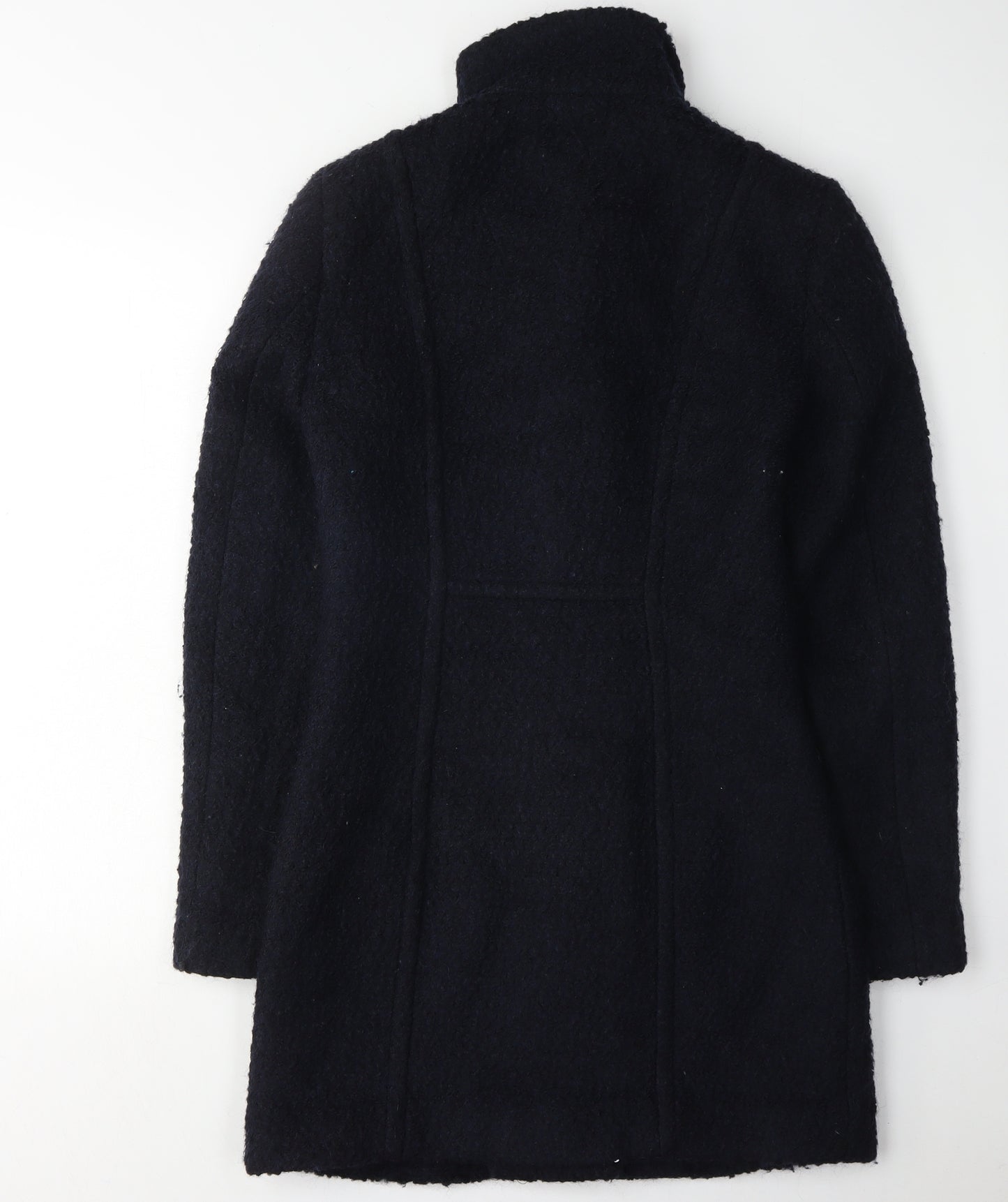 H&M Women's Black Mid-Length Wool Coat - Size 4
