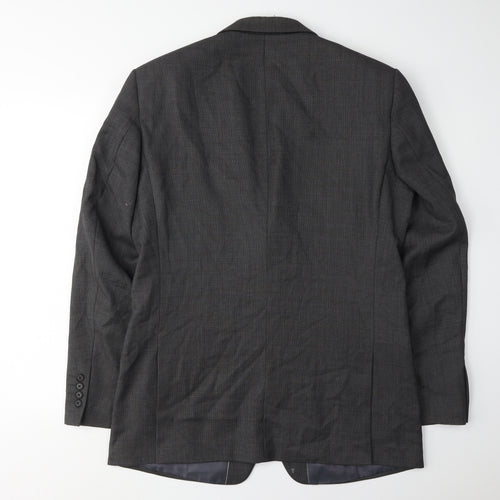 Next Men's Grey Blazer 40R Regular Fit Wool Formal