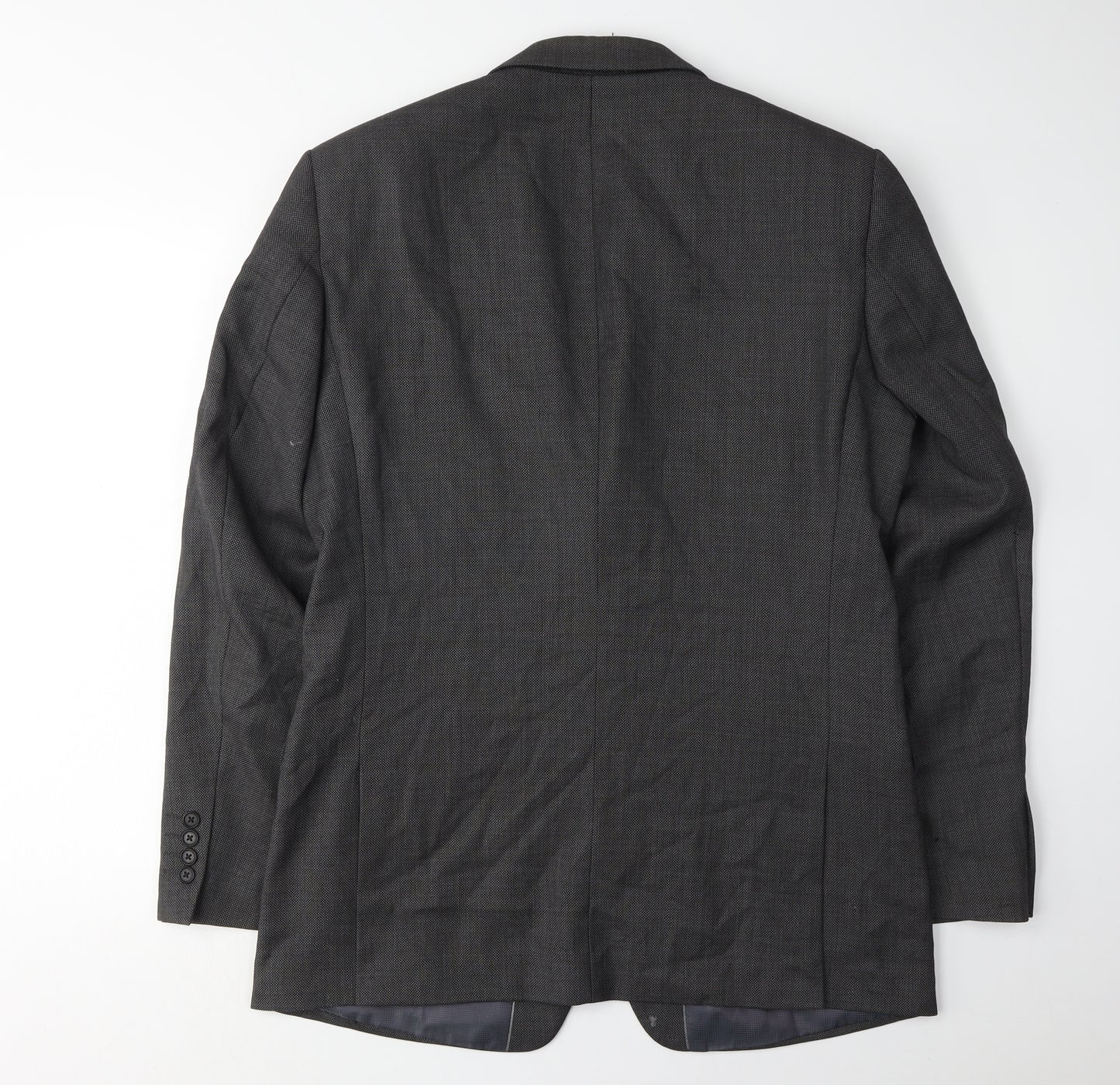 Next Men's Grey Blazer 40R Regular Fit Wool Formal