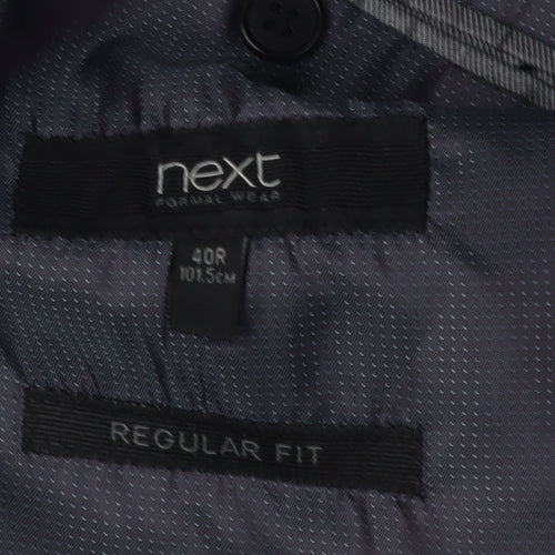 Next Men's Grey Blazer 40R Regular Fit Wool Formal