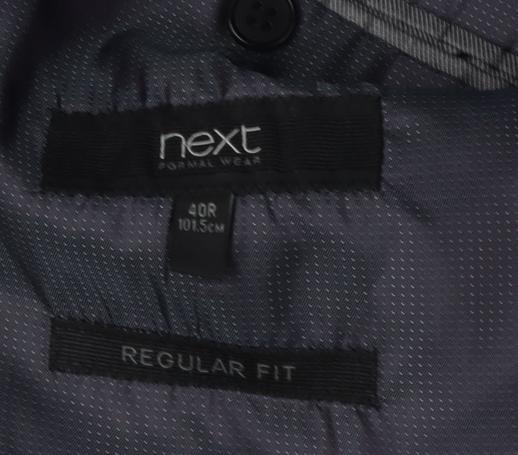 Next Men's Grey Blazer 40R Regular Fit Wool Formal