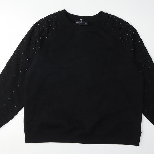 Marks and Spencer Women's Black Beaded Sweatshirt M