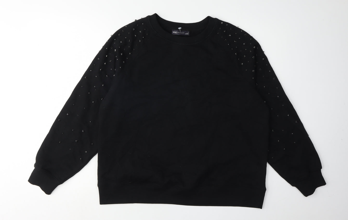 Marks and Spencer Women's Black Beaded Sweatshirt M