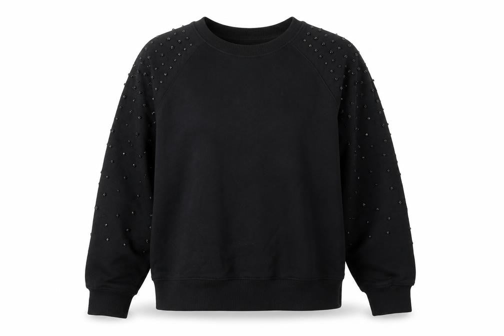 Front view of Marks & Spencer Women's Black Beaded Sweatshirt M