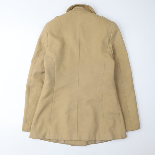 Next Women's Beige Wool Blend Pea Coat Size 10