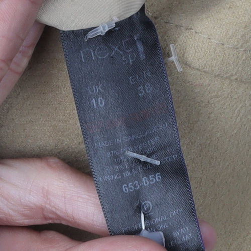 Next Women's Beige Wool Blend Pea Coat Size 10