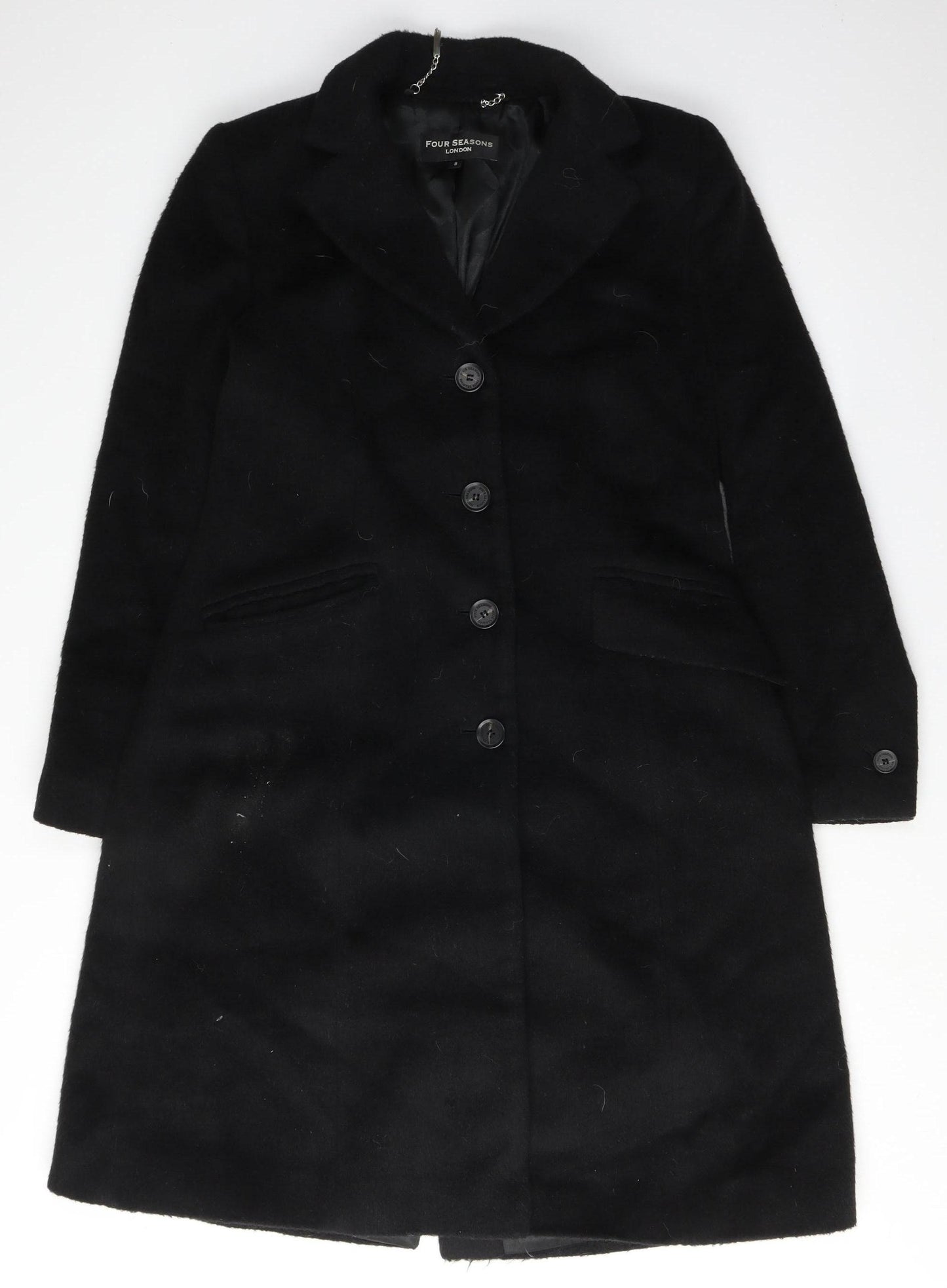 Four Seasons Women's Black Mid-Length Overcoat S