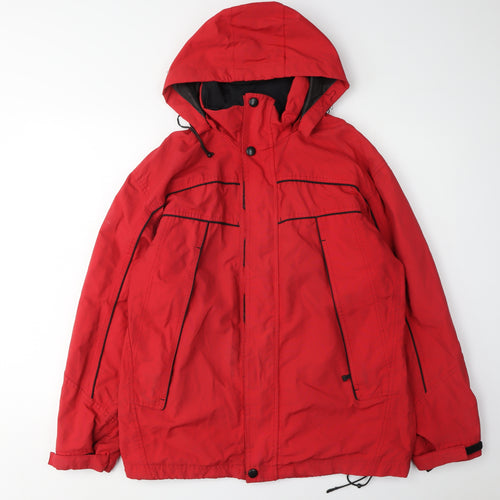 Crane Sports Red Hooded Parka Men's Jacket S