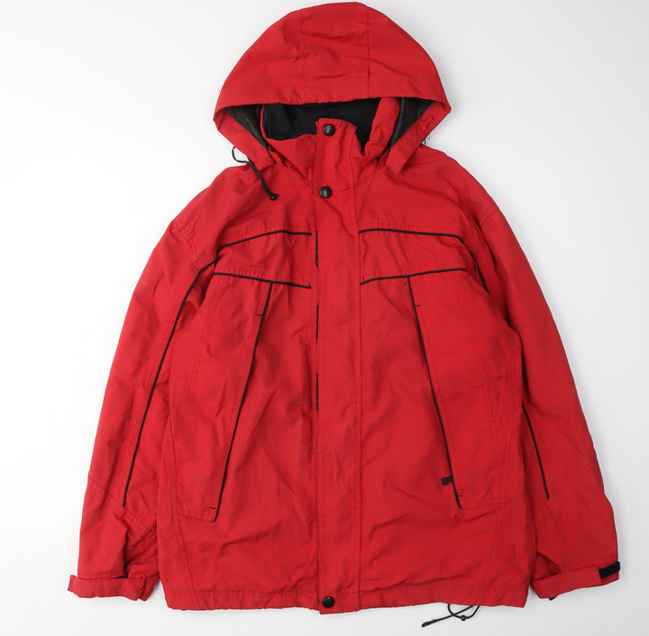 Crane Sports Red Hooded Parka Men's Jacket S
