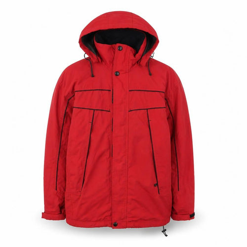 Crane Sports Red Hooded Parka Men's Jacket S