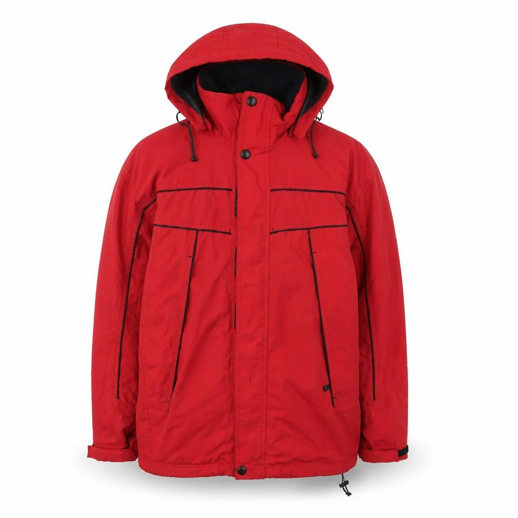 Crane Sports Red Hooded Parka Men's Jacket S