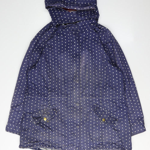 Laura Ashley Women's Blue Polka Dot Hooded Jacket