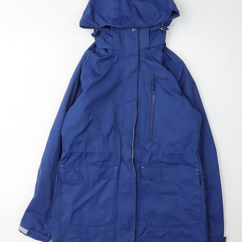 Hi Gear Women's Blue Rain Coat, Size 10, Hooded Waterproof