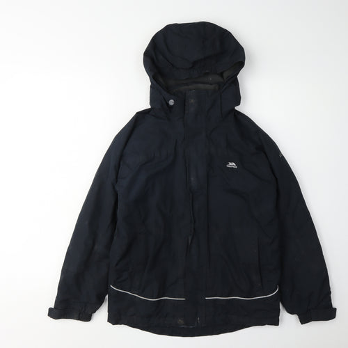 Trespass Boys Black Waterproof Hooded Jacket 9-10 Years