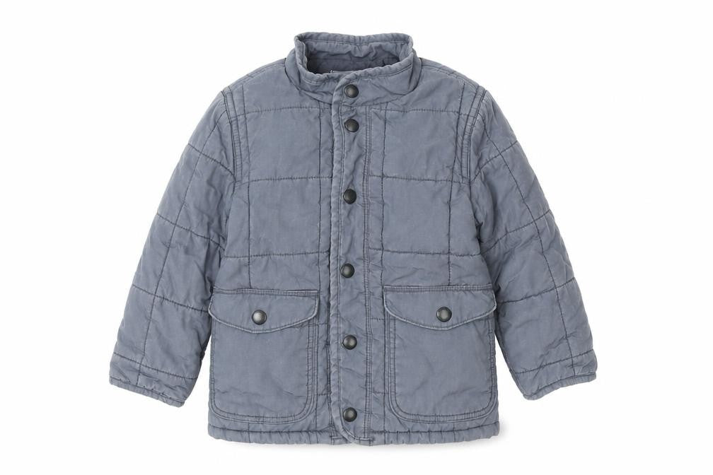 Front view of Baby Gap boys’ grey quilted jacket 2 years - stylish & practical