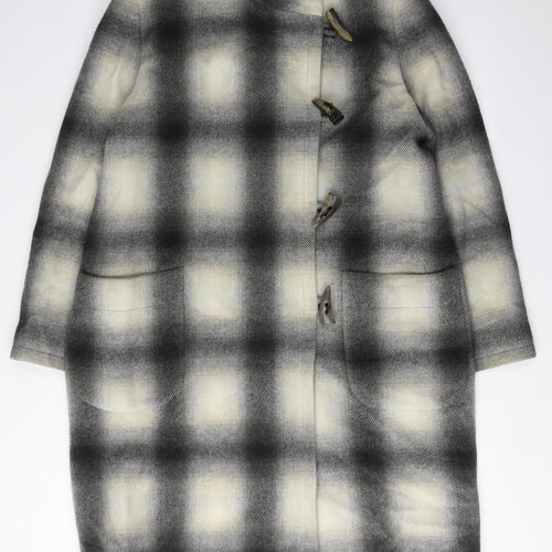 Jaeger Women's Grey Check Overcoat Size 12