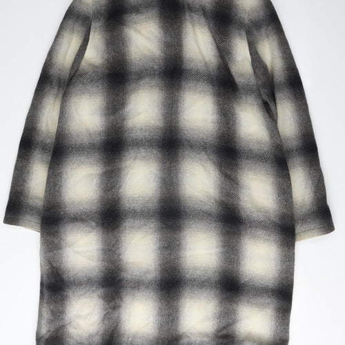Jaeger Women's Grey Check Overcoat Size 12