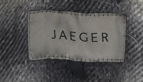 Jaeger Women's Grey Check Overcoat Size 12