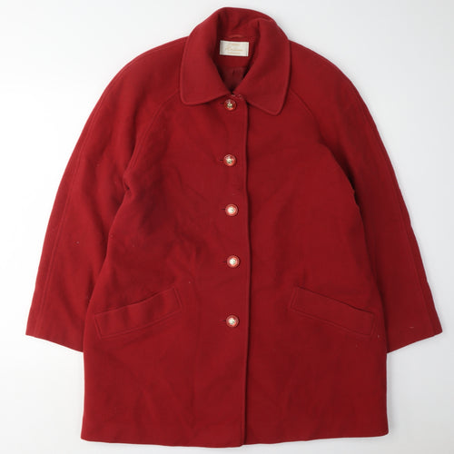 Eastex Womens Red Wool Overcoat Size 14