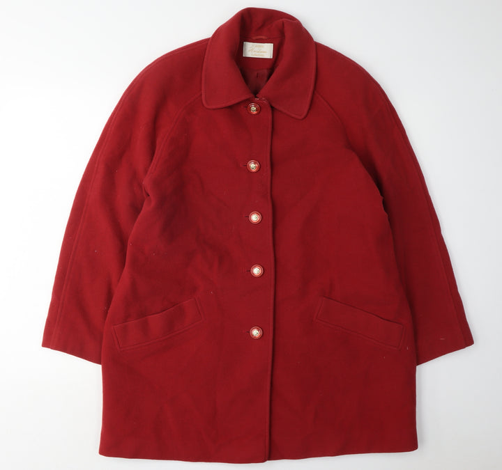 Eastex Womens Red Wool Overcoat Size 14
