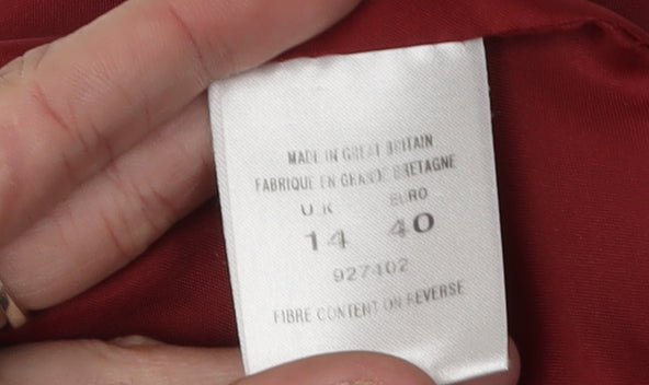 Eastex Womens Red Wool Overcoat Size 14