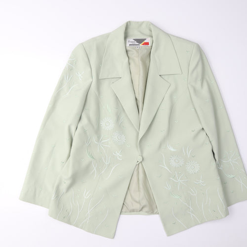 Georgette Fashion Women's Green Blazer, Size 18