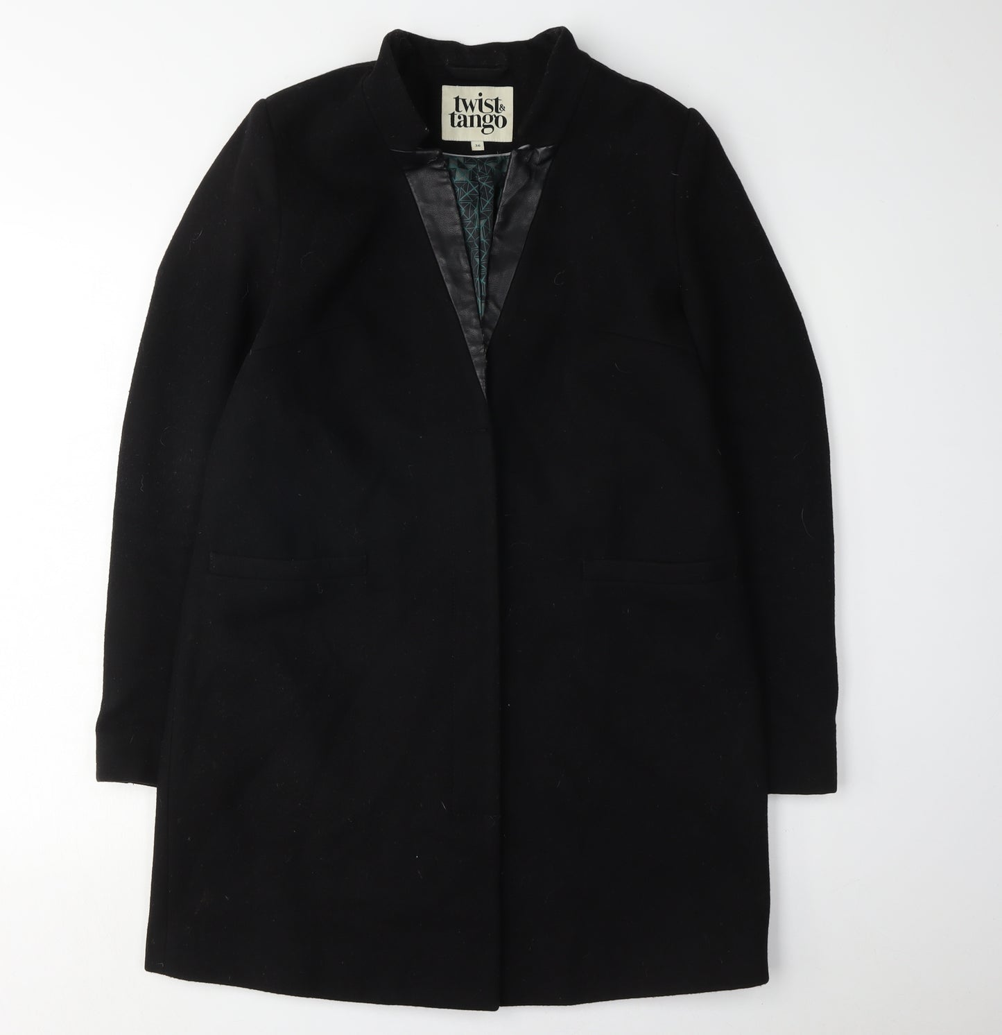 Twist & Tango Women's Black Wool Overcoat Size 8
