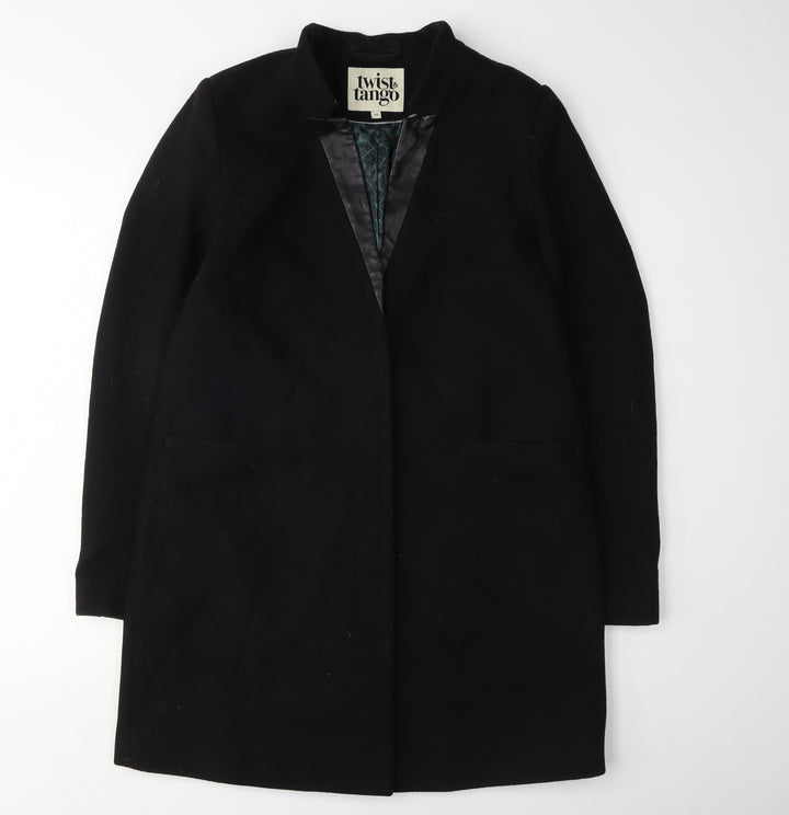 Twist & Tango Women's Black Wool Overcoat Size 8