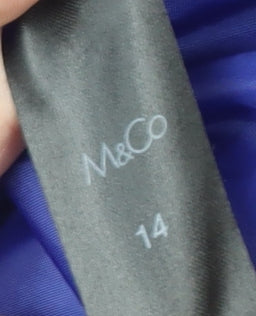 M&Co Women's Blue Mid-Length Overcoat Size 14