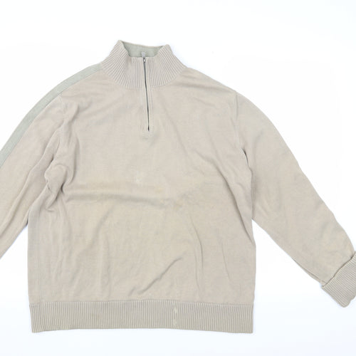 Marks and Spencer Men's Beige Knit Sweatshirt L