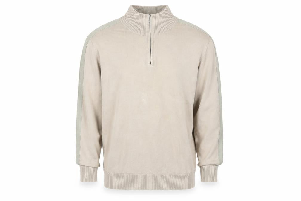 Front view of Marks & Spencer Men's Beige Knit Sweatshirt L