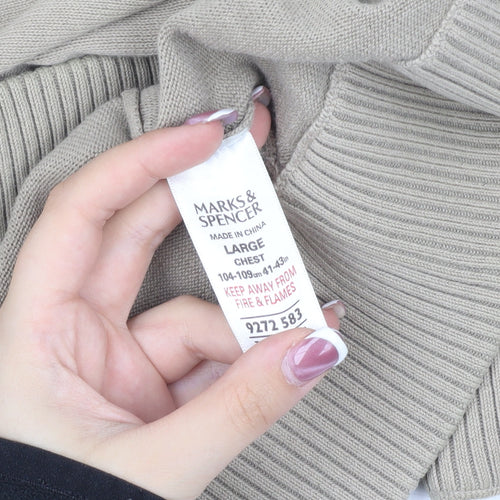Marks and Spencer Men's Beige Knit Sweatshirt L