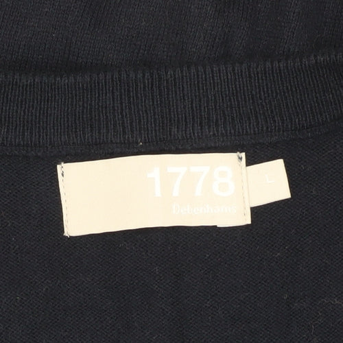 1778 Debenhams Men's Blue V-Neck Pullover Jumper L