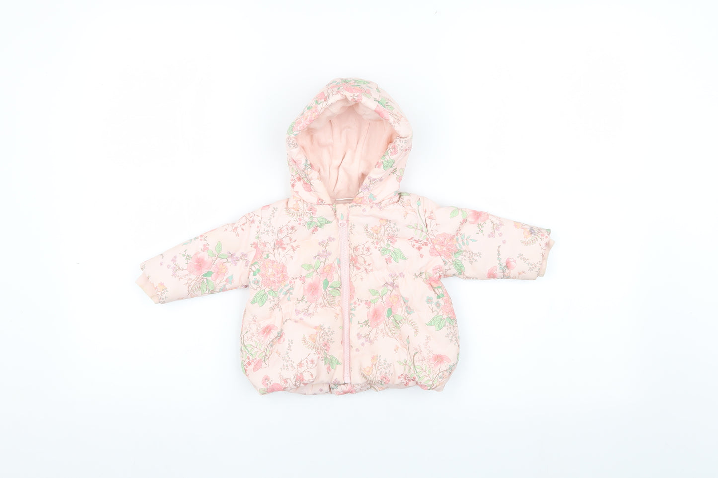 Next Unisex Baby Floral Puffer Jacket 0-3 Months Pink