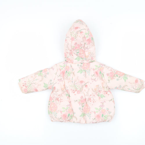 Next Unisex Baby Floral Puffer Jacket 0-3 Months Pink