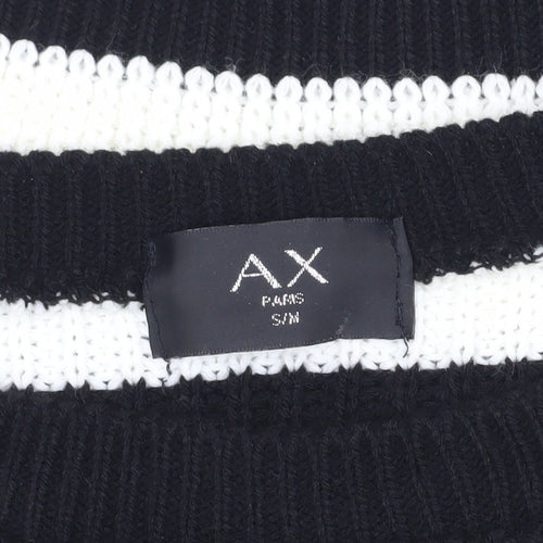 AX Paris Women's Black Striped Pullover Jumper