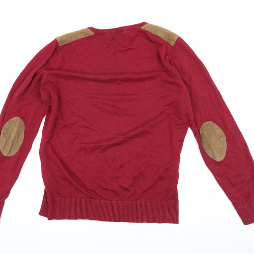 Brave Soul Men's XL Red Crew Neck Pullover Jumper