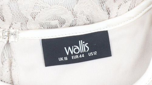 Wallis Women’s Ivory Lace Sheath Dress Size 16
