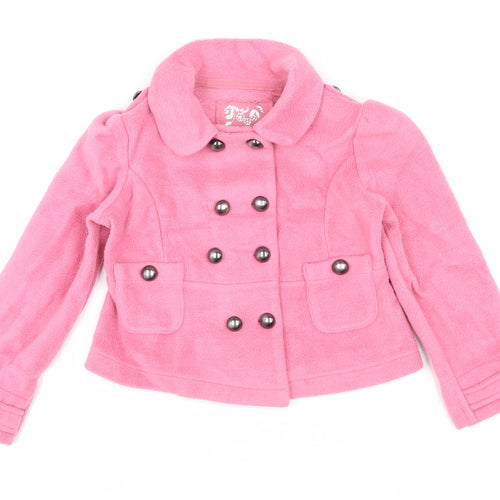 Next Girls Pink Pea Coat, Size 5 Years, Double-Breasted