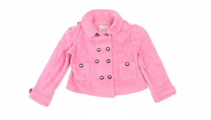 Next Girls Pink Pea Coat, Size 5 Years, Double-Breasted