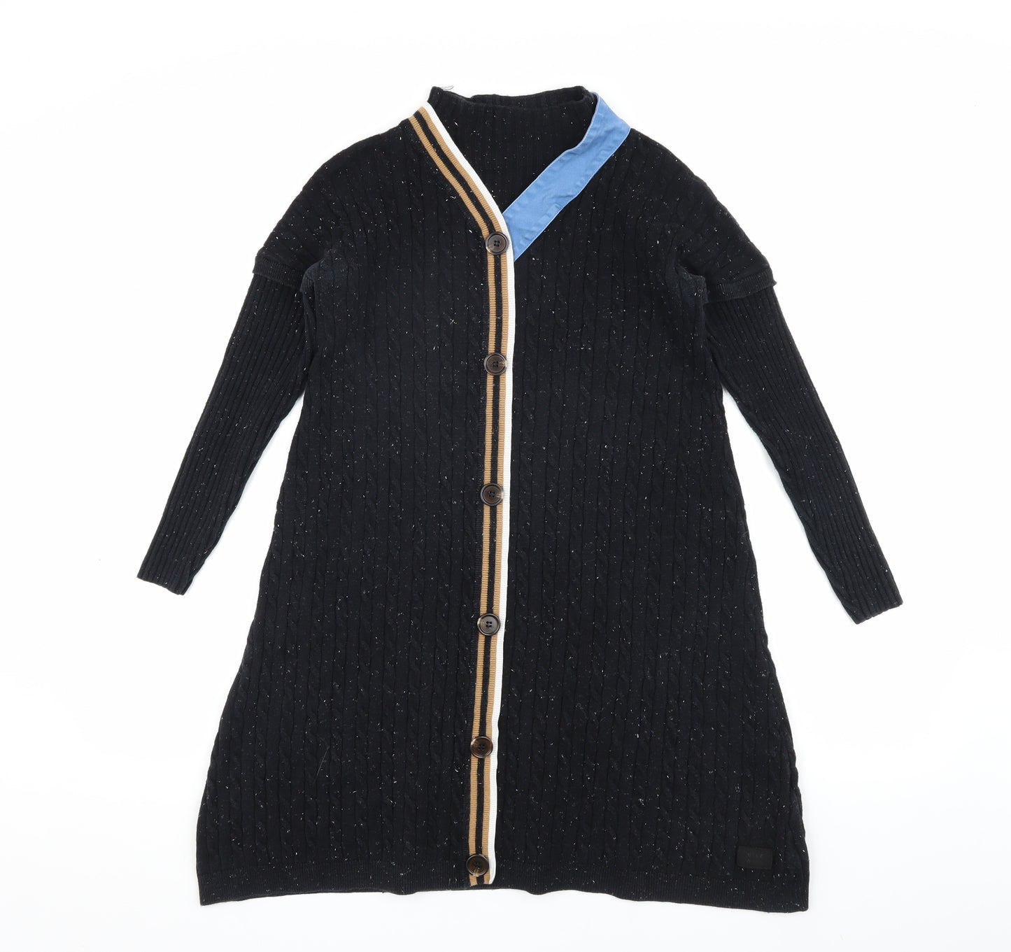 Blue Wave Women's Black Cardigan Size 12 Long Sleeve