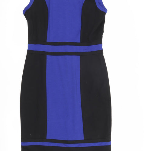 M&Co Women’s Blue Black Sheath Dress Size 12