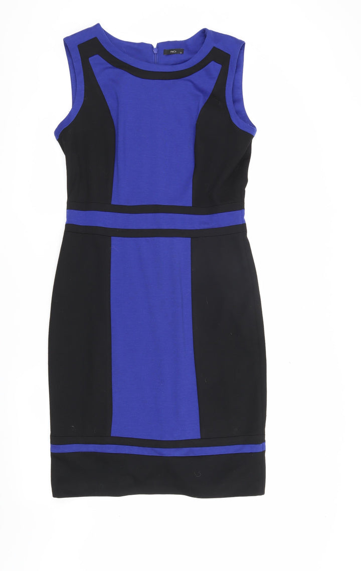M&Co Women’s Blue Black Sheath Dress Size 12