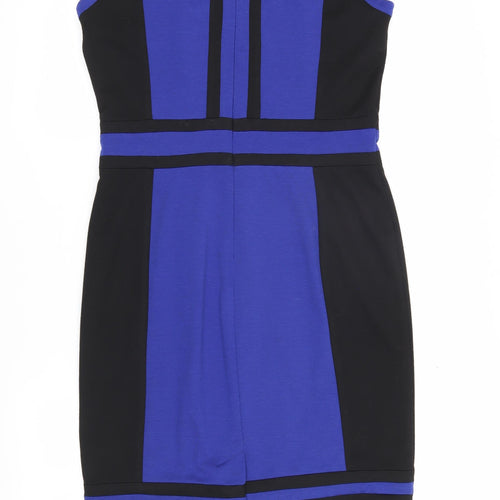 M&Co Women’s Blue Black Sheath Dress Size 12