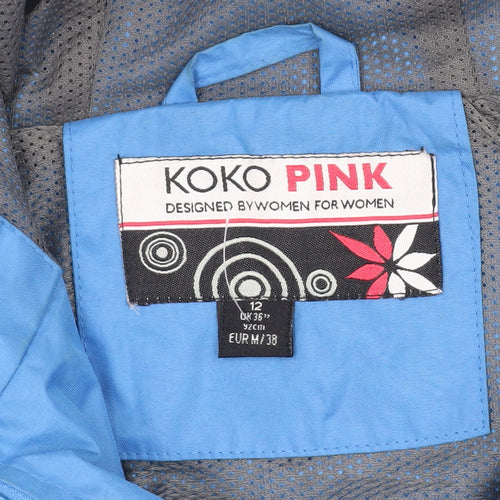 Koko Pink Women's Blue Windbreaker Jacket Size 12