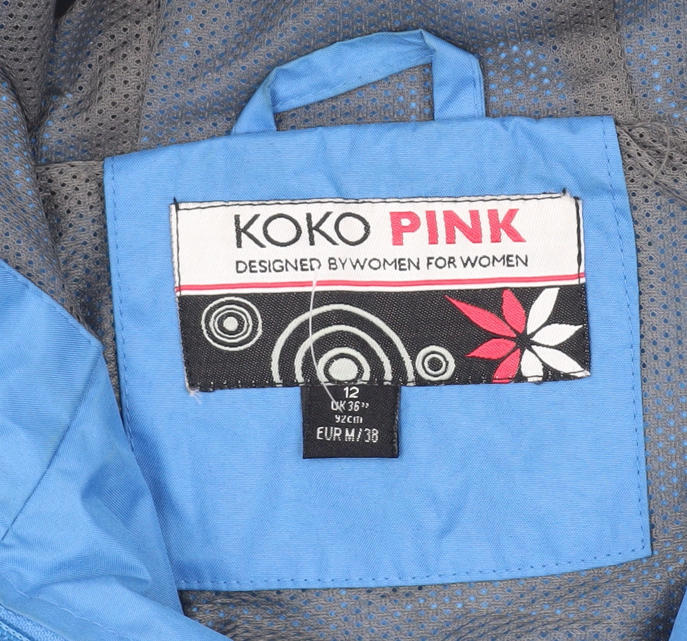 Koko Pink Women's Blue Windbreaker Jacket Size 12