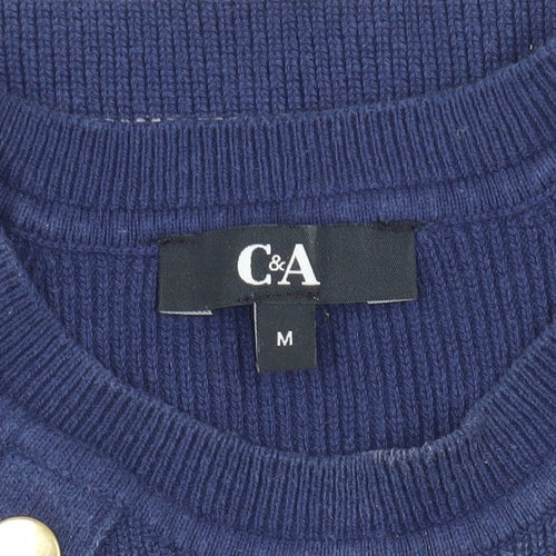 C&A Women's Blue Striped Pullover Jumper, M