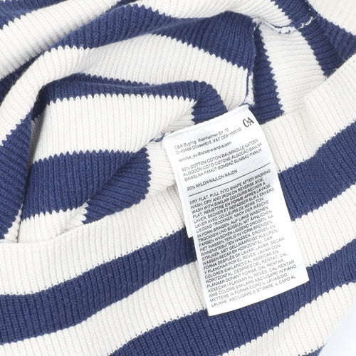 C&A Women's Blue Striped Pullover Jumper, M