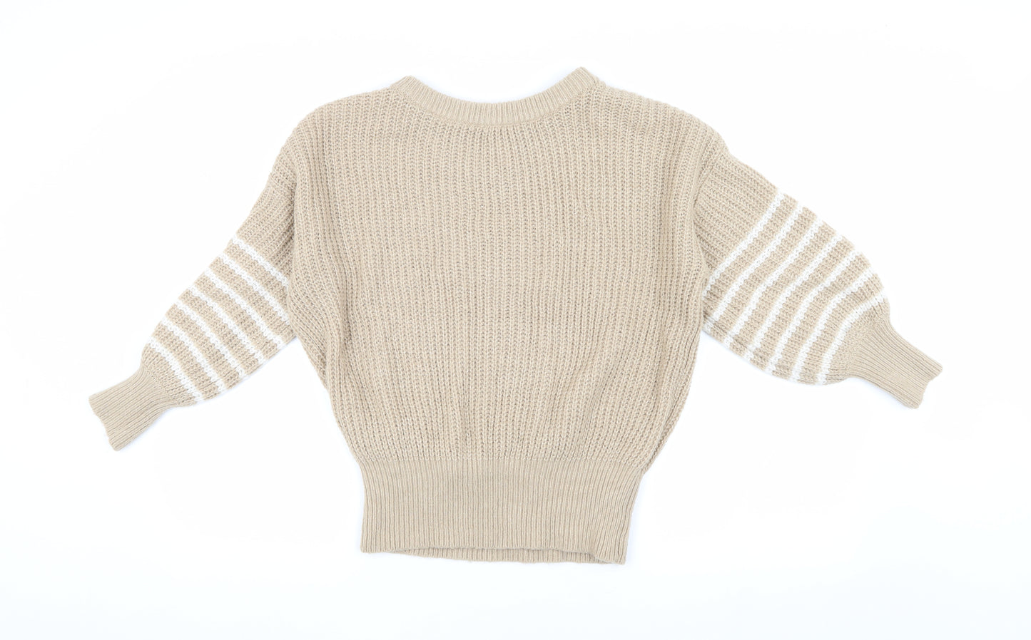 And/Or Women's Beige Chunky-Knit Pullover Jumper XS